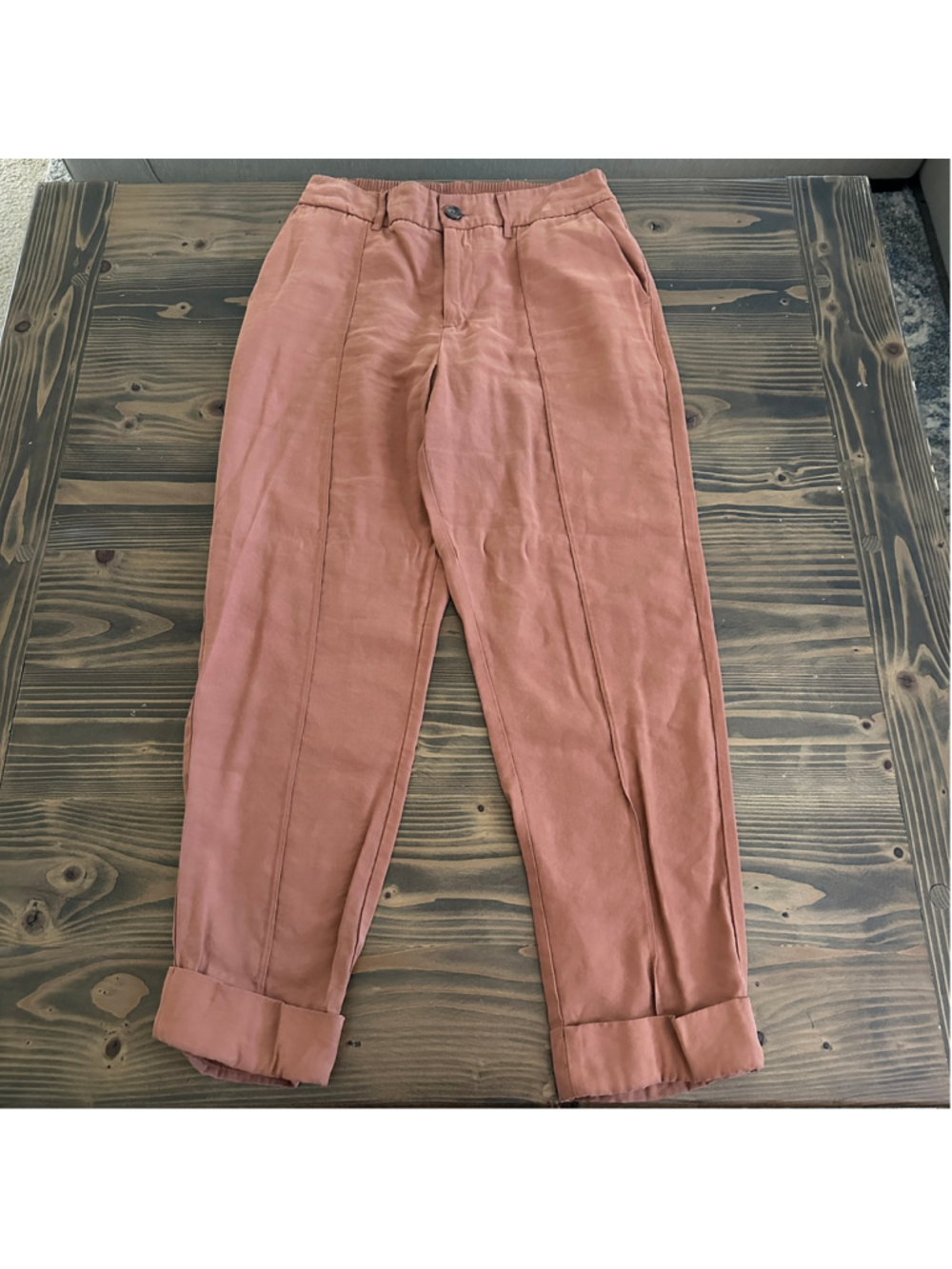 A New Day Women’s Brown Straight Leg Trousers Pants Size 6 Tailored Workwear